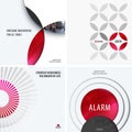 Design set of red colourful abstract vector elements for modern background with circles, squares, triangles, smooth