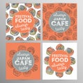 Design set sushi cafe. Japanese Restaurant brochure,flyer.Hand drawn graphic