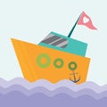 Design of ship in a soft colour background for any template and social media post