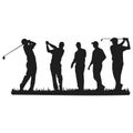Golf player Vector silhouettes Royalty Free Stock Photo