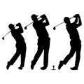 Golf player Vector silhouettes Royalty Free Stock Photo