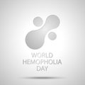 Design silver icon of world hemophilia day. Vector illustration EPS 10.