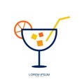 Design a simple icon of drink glass Royalty Free Stock Photo