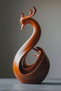 Design a sleek phoenix sculpture in clay with a side view using an abstract twist Royalty Free Stock Photo