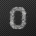 design of smoke textured number means zero, isolated on transparent background Royalty Free Stock Photo