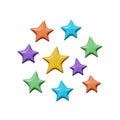 Design of smooth colorful plastic star 3D shapes