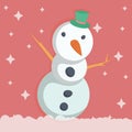 Design of a snowman in a soft colour background for any template and social media post Royalty Free Stock Photo