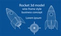 Design of a space rocket. The concept of a startup