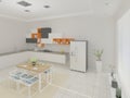 Design a spacious kitchen.