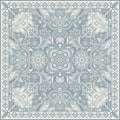 Design for square pocket, shawl, textile. Paisley floral pattern Royalty Free Stock Photo