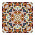 Design for square pocket, shawl, textile. Vector floral pattern Royalty Free Stock Photo