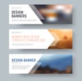 Design of standard horizontal web banners with space for photo a Royalty Free Stock Photo