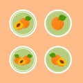 Design Stickers with Ripe Tasty Apricot.