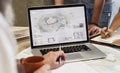 Design Studio Architect Creative Occupation Blueprint Laptop Con