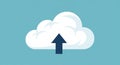 The design suggests cloud computing or uploading data to the cloud Royalty Free Stock Photo