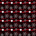 Black Red and White Textured Winter Repeated Pattern