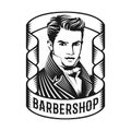 Barbershop with Victorian men`s hairstyles and styles