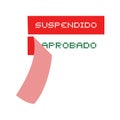 Suspend and approved message in spanish Royalty Free Stock Photo