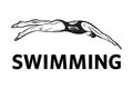 Design Of The Swimming Club Logo. Design of the swimmer s badge.vector illustration in a minimalistic style with the