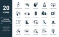 Design Technology icon set. Monochrome sign collection with collaborative design, visual design, visual thinking