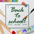 Design template for Back to school banner, poster or cover.