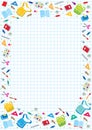 Design template background with education supplies