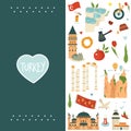 Design, template with famous landmarks of Turkey Royalty Free Stock Photo