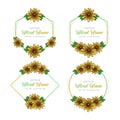 Floral frame sunflower pack Royalty Free Stock Photo