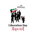 Vector Illustration Design Template February 26 - Day of the Liberation of Kuwait. Royalty Free Stock Photo