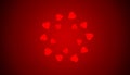 Red hearts Valentines day background.