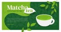 Design template with matcha tea