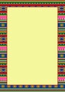 Design template for mexican restaurant menu, Cinco de Mayo fiesta Invitation, greeting card. Bright striped background with tribal