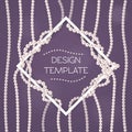 Design template with pearl strings and white frame. Royalty Free Stock Photo