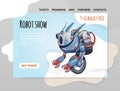 A design template for a robot exhibition, show, or robotics school. One-wheel robot. Vector illustration for website or