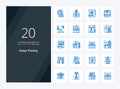 20 Design Thinking Blue Color icon for presentation Royalty Free Stock Photo