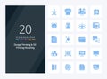 20 Design Thinking And D Printing Modeling Blue Color icon for presentation Royalty Free Stock Photo