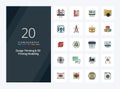 20 Design Thinking And D Printing Modeling line Filled icon for presentation Royalty Free Stock Photo