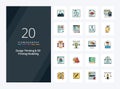 20 Design Thinking And D Printing Modeling line Filled icon for presentation Royalty Free Stock Photo