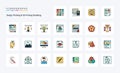 25 Design Thinking And D Printing Modeling Line Filled Style icon pack Royalty Free Stock Photo