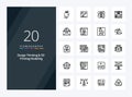 20 Design Thinking And D Printing Modeling Outline icon for presentation