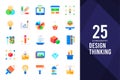 25 Design Thinking Flat icon pack. vector illustration Royalty Free Stock Photo