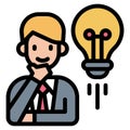 Design thinking icon line vector illustration . education . technology Royalty Free Stock Photo