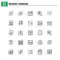 25 Design Thinking icon set. vector background Royalty Free Stock Photo
