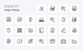 25 Design Thinking Line icon pack Royalty Free Stock Photo