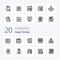 20 Design Thinking Line icon Pack like web website drawing laptop drawing Royalty Free Stock Photo