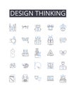 Design thinking line icons collection. Creative process, Strategic approach, Innovative mindset, Problem-solving