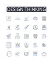 Design thinking line icons collection. Creative process, Strategic approach, Innovative mindset, Problem-solving