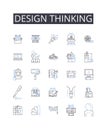 Design thinking line icons collection. Creative process, Strategic approach, Innovative mindset, Problem-solving