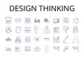 Design thinking line icons collection. Creative process, Strategic approach, Innovative mindset, Problem-solving