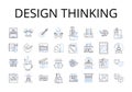 Design thinking line icons collection. Creative process, Strategic approach, Innovative mindset, Problem-solving